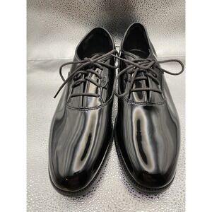 Barclay Men's Black Patent Oxford Lace-Up Dress Shoes Formal Shiny Size 10